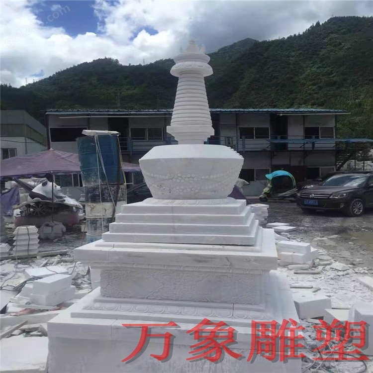曲阳汉白玉佛塔定制石雕佛塔现货佛塔定制工厂